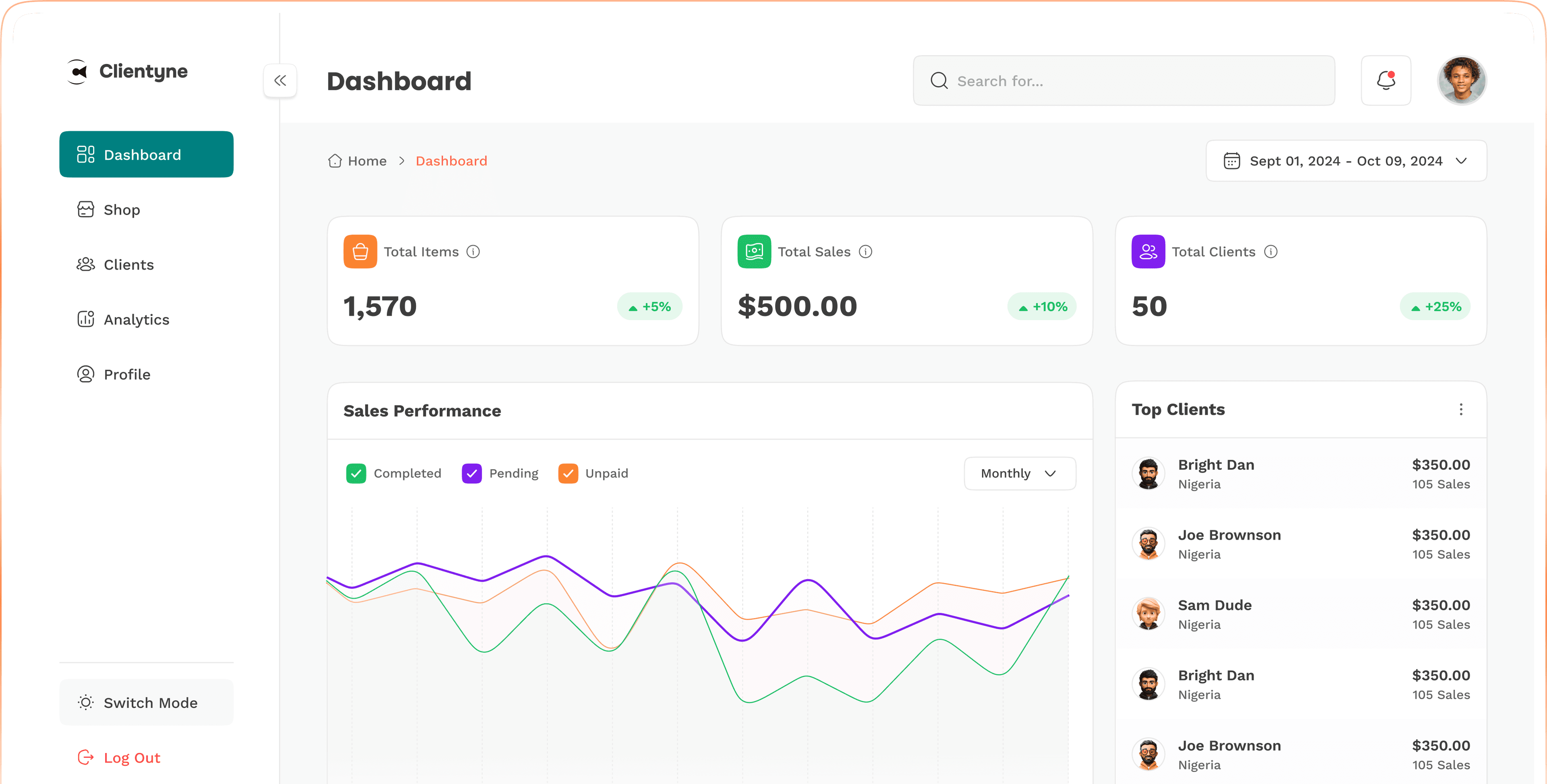 Hero image of Clientyne dashboard